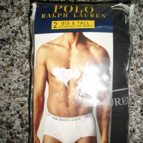 NIP POLO RALPH LAUREN MID RISE BLACK BRIEFS SZ US 56 - Picture 1 of 2